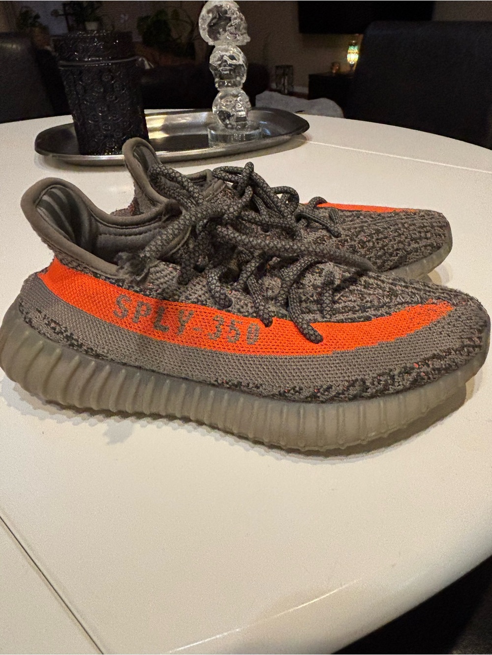 Adidas Yeezy Grey and Orange Athletic Youth 6